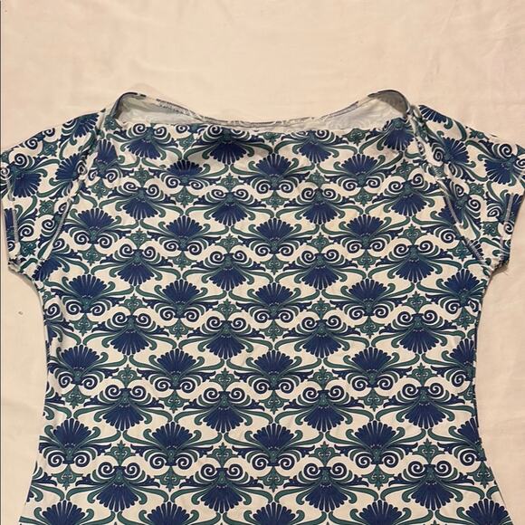 Title Nine Womens Medium Abstract Short Sleeve Athletic Mini Dress Athleisure - Picture 2 of 8